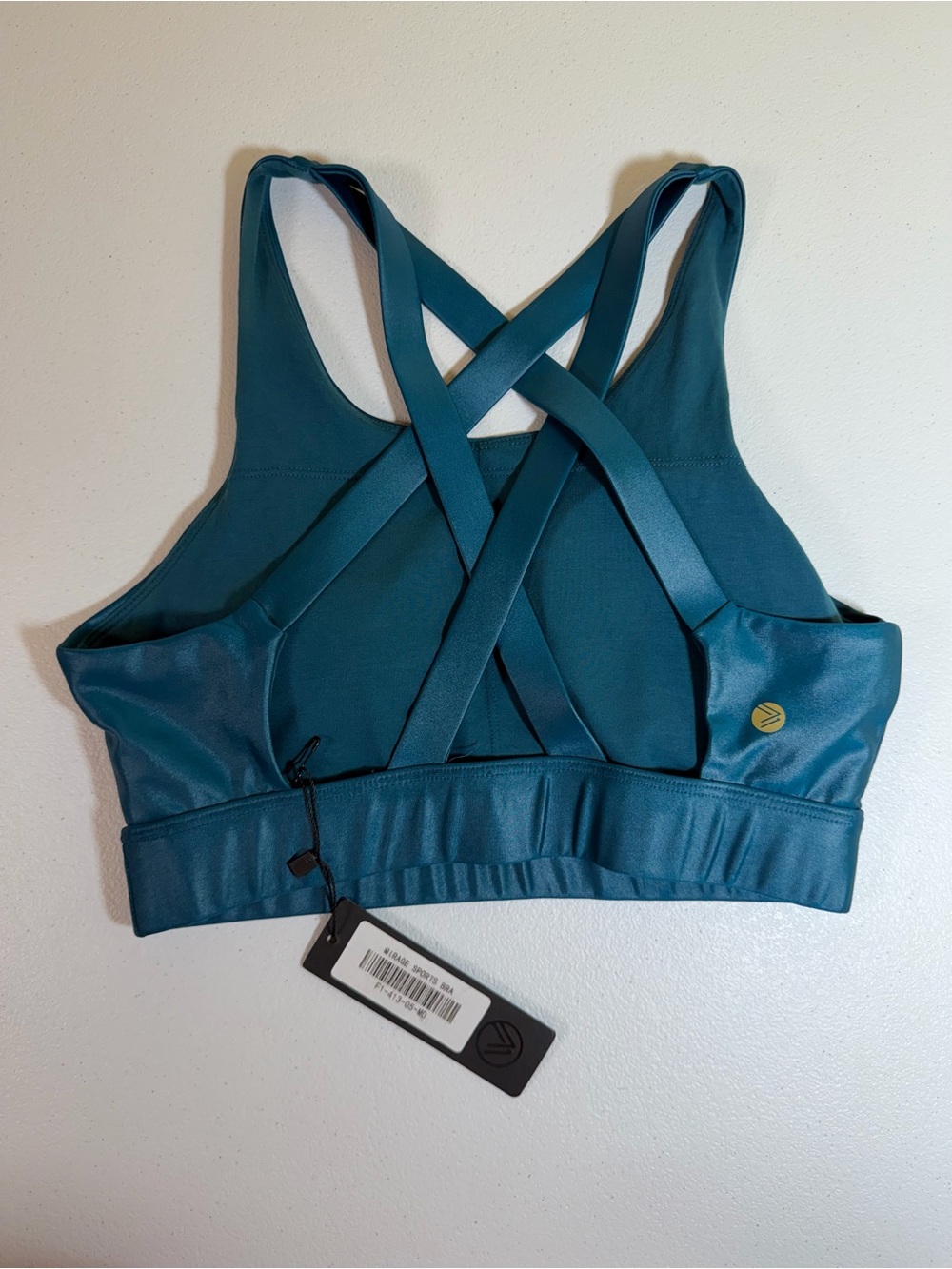 Savvi Fit Strappy Back Sports Bra | Teal Blue Performance Activewear Size Small - Picture 6 of 7